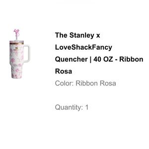 Stanley Love Shack Fancy 40oz Ribbon Rosa